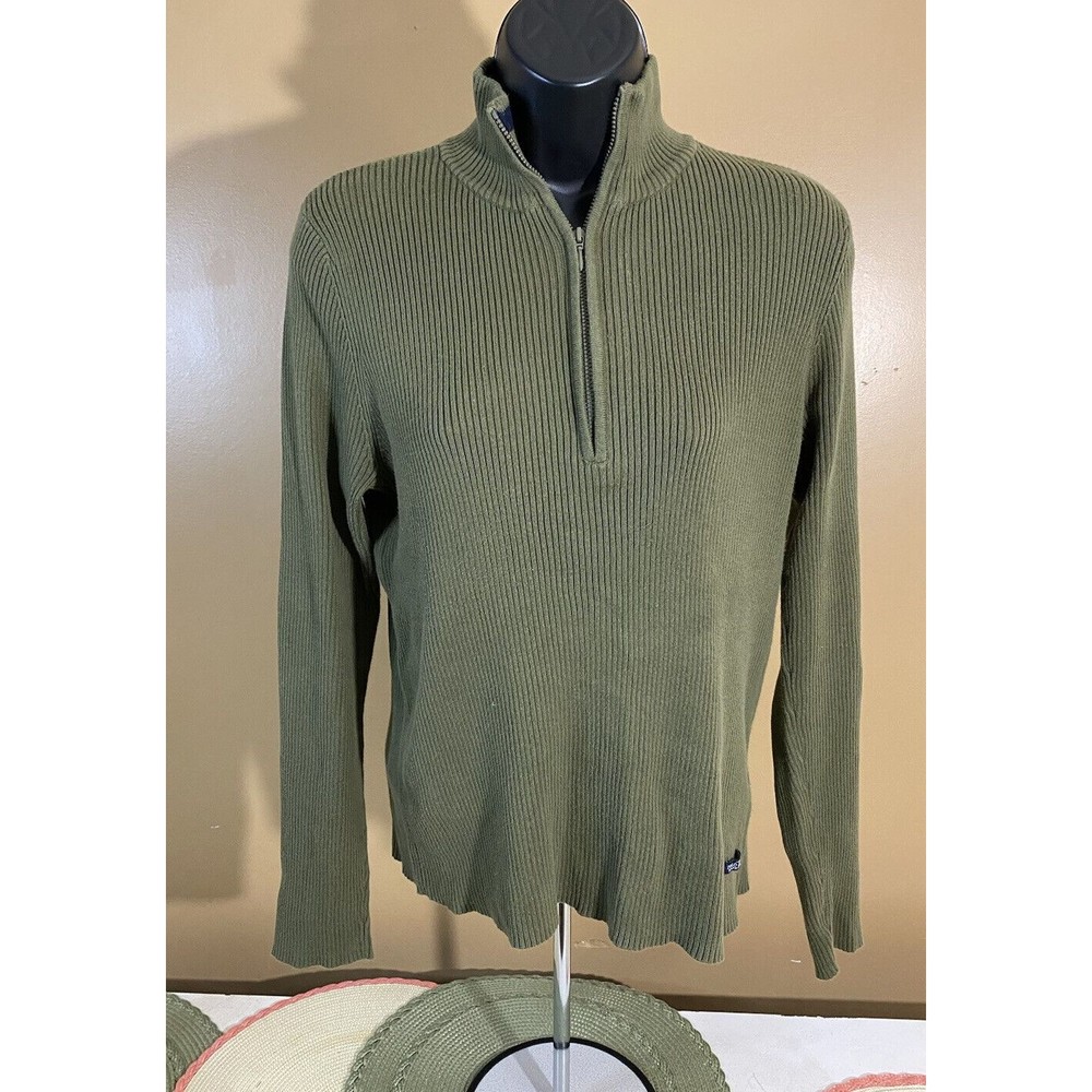 Vintage Ralph Lauren Polo Jeans Women’s Green Pullover Sweater 1/4 Zip Size L